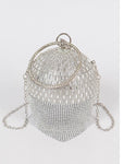 Round Rhinestone clutch