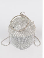 Round Rhinestone clutch