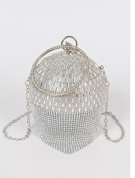 Round Rhinestone clutch