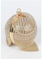 Round Rhinestone clutch