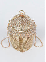 Round Rhinestone clutch