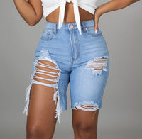 Cloud denim shorts